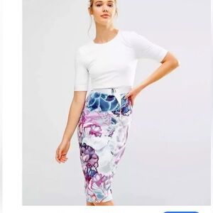 Ted Baker Cream and Purple Floral Dress